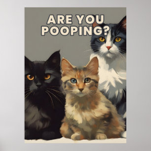 are you pooping cat poster