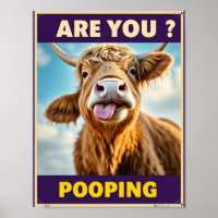 Are You Pooping? Funny Highland Cow Bathroom