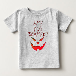 Are You Scared Happy Halloween Pumpkin Face Baby T-Shirt