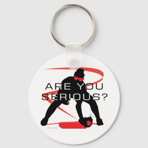 Are you serious Red Fielder Softball Key Ring
