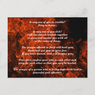 Are you sick? Then Pray James 5:13-16 Postcard