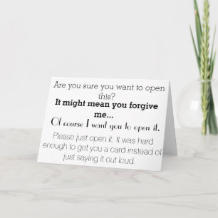 Are you sure? Apology Card