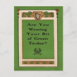 Are You Wearing Your Green Today St Patricks Day Postcard