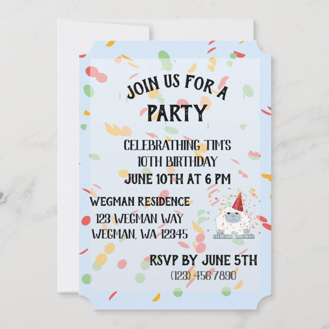 Are You Yeti To Party Cute Birthday Party Yeti Invitation (Back)