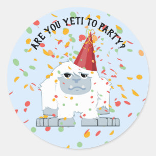 Are You Yeti To Party Cute Cartoon Yeti Classic Round Sticker