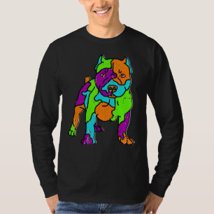 Area 51 Alien Colourful Dog Pitbull Awesome Hallow T-Shirt