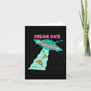 Area-51 Alien Spaceship Pizza Dream Date Easy Hall Card