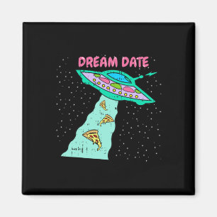 Area-51 Alien Spaceship Pizza Dream Date Easy Hall Magnet