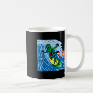 Area-51 Alien Surfing Ocean Wave Lazy Surfer Hallo Coffee Mug