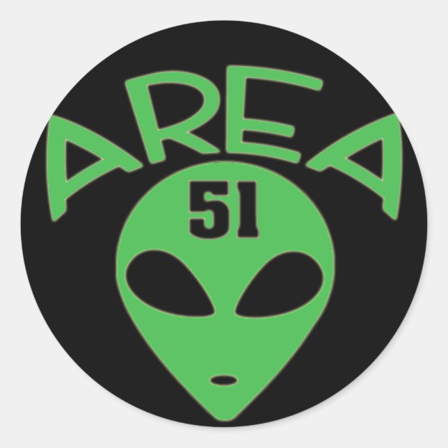 AREA 51 CLASSIC ROUND STICKER (Front)