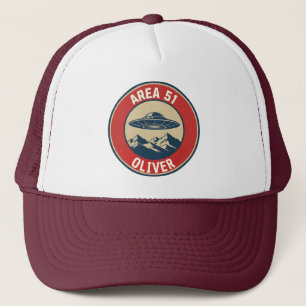 Area 51 Classified Retro UFO Alien Badge Trucker Hat