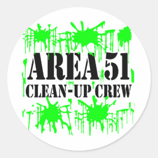 Area 51 Clean-Up Crew Classic Round Sticker