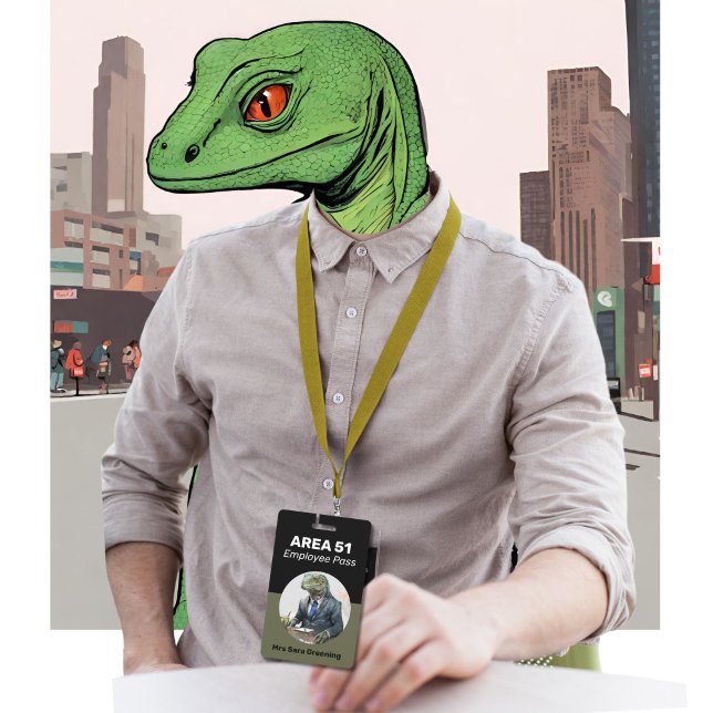 Area 51 Employees pass access all areas Lizard  ID Badge (Creator Uploaded)