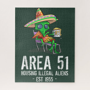 Area 51 Gag Gift  UFO Drunk Illegal Alien Jigsaw Puzzle