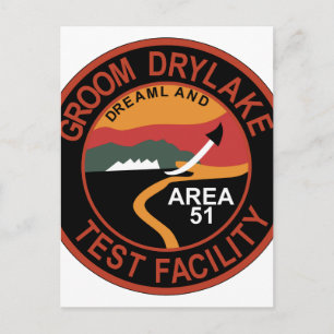 Area 51 Groom Dry Lake Hangar Patch Postcard