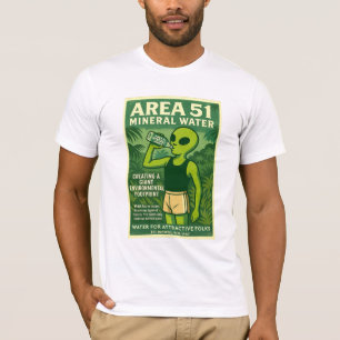 Area 51 Mineral Water Roswell Aliens 1950's Retro T-Shirt