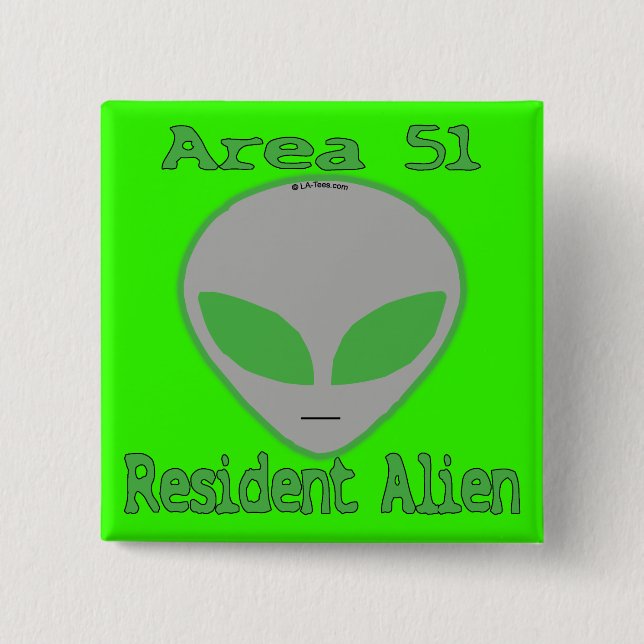 Area 51 Resident Alien 15 Cm Square Badge (Front)