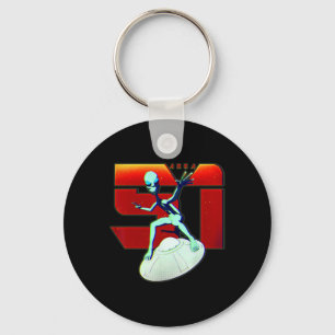 Area 51 Shirt Green Alien Ufo Flying Saucer Key Ring