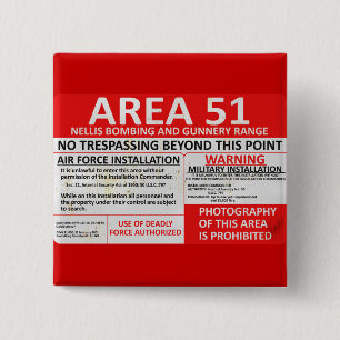 Area 51 Sign 15 Cm Square Badge
