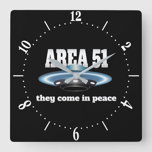 Area 51 square wall clock (Front)