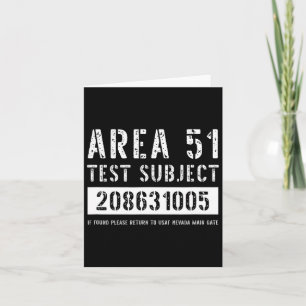 Area 51 Test Subject 1005 Alien Abduction Hallowee Card