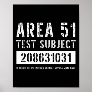 Area 51 Test Subject 1031 Alien Abduction Hallowee Poster