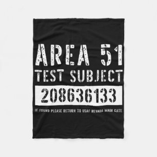 Area 51 Test Subject 6133 Alien Abduction Hallowee Fleece Blanket