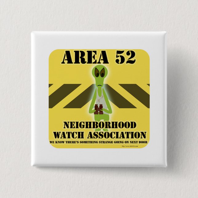 Area 52 Alien Neighbour 15 Cm Square Badge (Front)