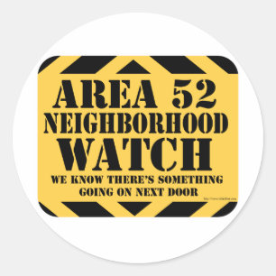Area 52 Neighbourhood Watch Classic Round Sticker