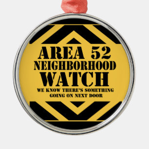 Area 52 Neighbourhood Watch Metal Tree Decoration