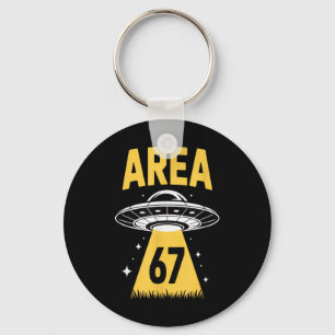 Area 67 Funny Ufo Spaceship 6 7 Alien Theme Key Ring