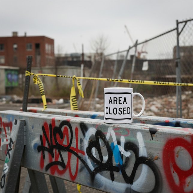 Area Closed Sign Warning Restricted Zone  Coffee Mug (Creator Uploaded)