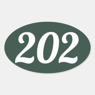 Area Code 202 (Washington DC) Oval Sticker