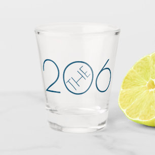 Area Code 206 (Seattle) Shot Glass