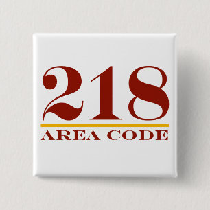 Area Code 218 15 Cm Square Badge