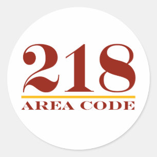 Area Code 218 Classic Round Sticker