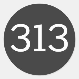 Area Code 313 (Detroit) Classic Round Sticker
