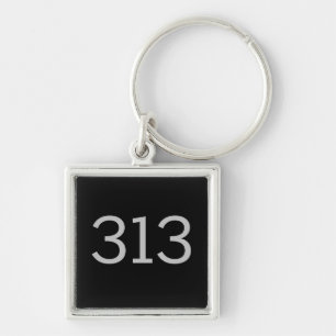 Area Code 313 (Detroit) Key Ring
