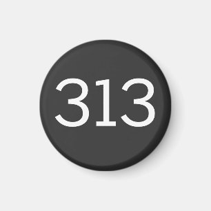 Area Code 313 (Detroit) Magnet