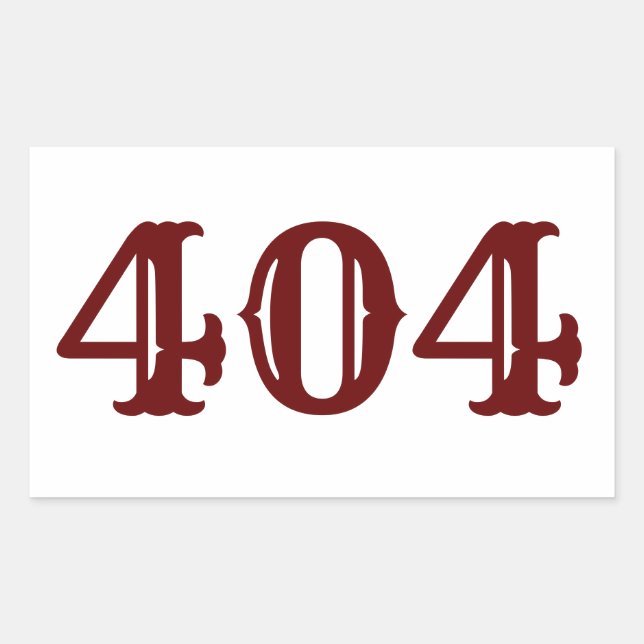 Area Code 404 (Atlanta, GA) Rectangular Sticker (Front)