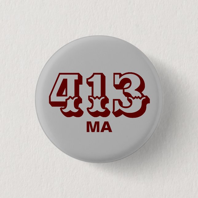 Area Code 413 3 Cm Round Badge (Front)
