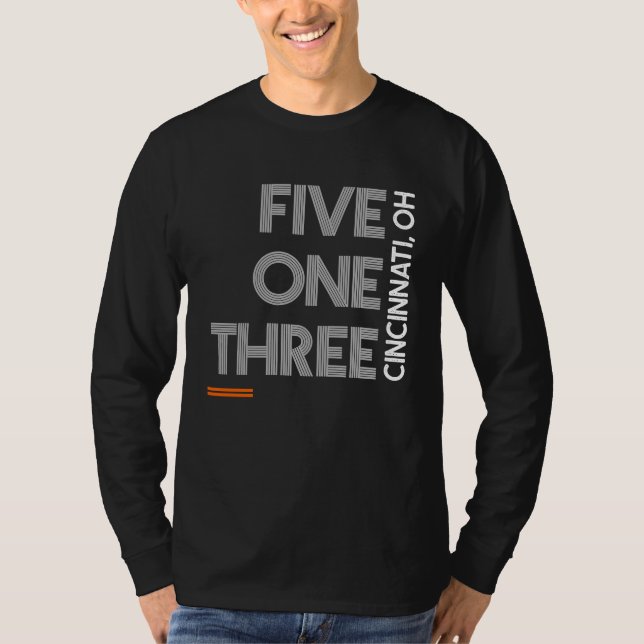 Area Code 513 Cincinnati Ohio City Area Code T-Shirt (Front)