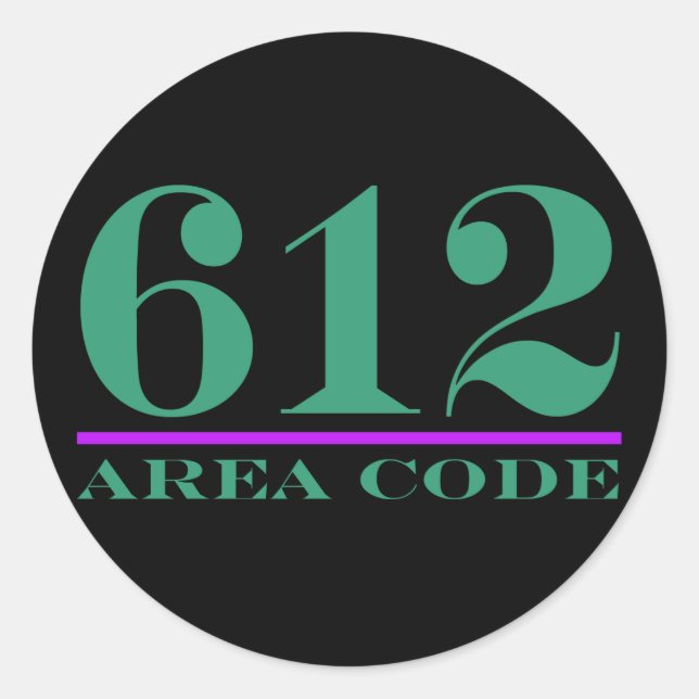 Area Code 612 Classic Round Sticker (Front)