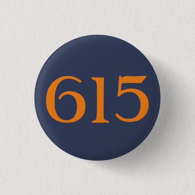 Area Code 615 (Nashville) 3 Cm Round Badge (Front)