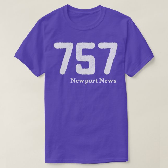 Area Code 757 Newport News Virginia T-Shirt (Design Front)