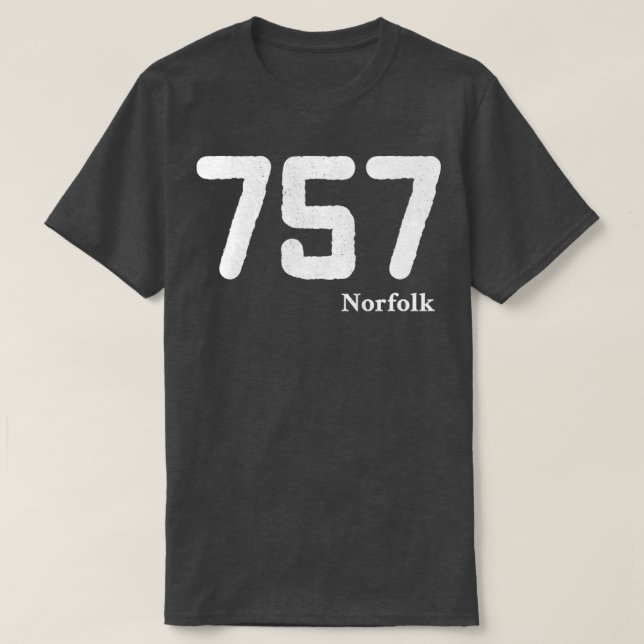 Area Code 757 Norfolk Virginia T-Shirt (Design Front)