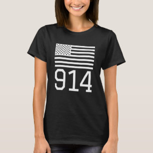 Area Code 914 American Flag USA Westchester County T-Shirt