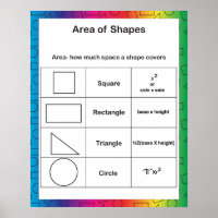 Area of Shapes Rainbow