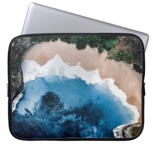 AREAL VIEW PHOTOGRAPHY OF OCEAN LAPTOP SLEEVE