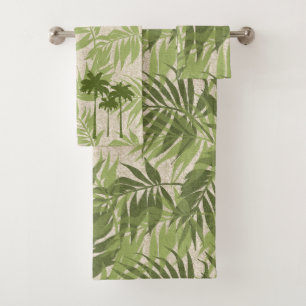 Areca Palms Hawaiian Tropical Vintage Coordinates Bath Towel Set